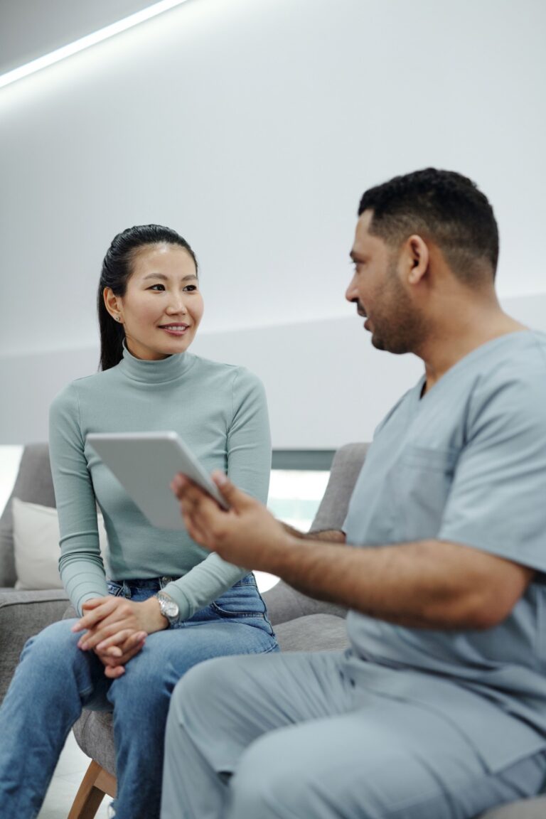 Patient discussing cognitive changes with a healthcare professional